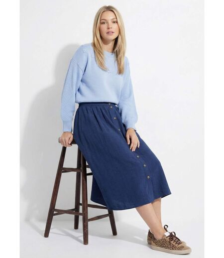 Pull doux fleurs brodées col rond
