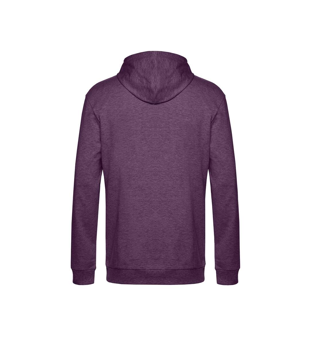 Sweat à capuche homme violet chiné B&C