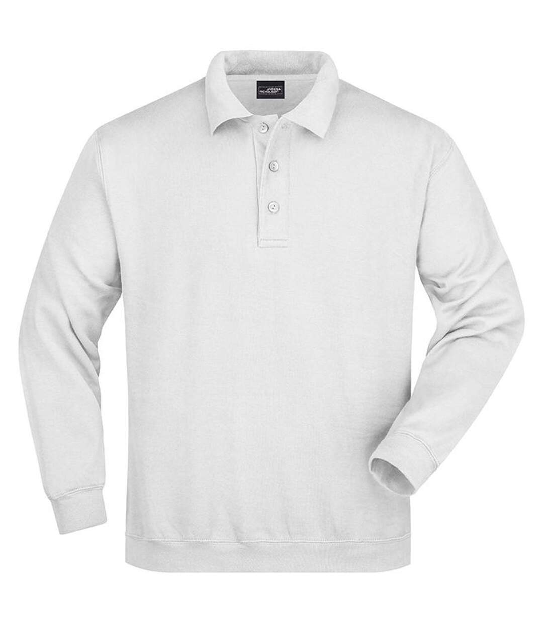 Sweat-shirt col polo - homme - JN041 - blanc-1