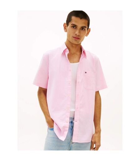Chemise Manches Courtes Homme Rose Clair Tommy Hilfiger