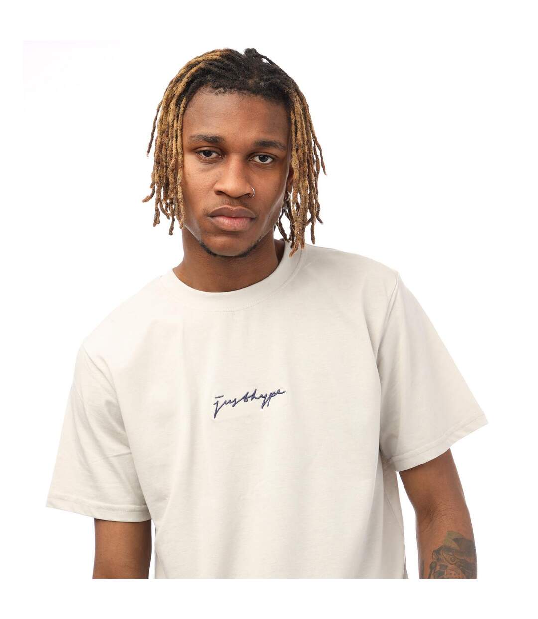 T-shirt Motif/style Signature Homme Gris Hype-3