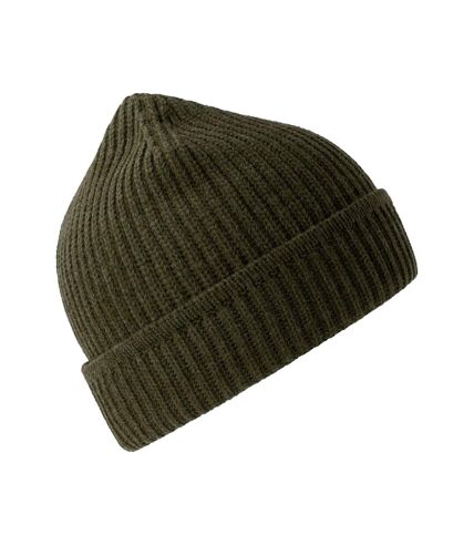 Atlantis Unisex Adult Maple Ribbed Recycled Beanie (Olive)