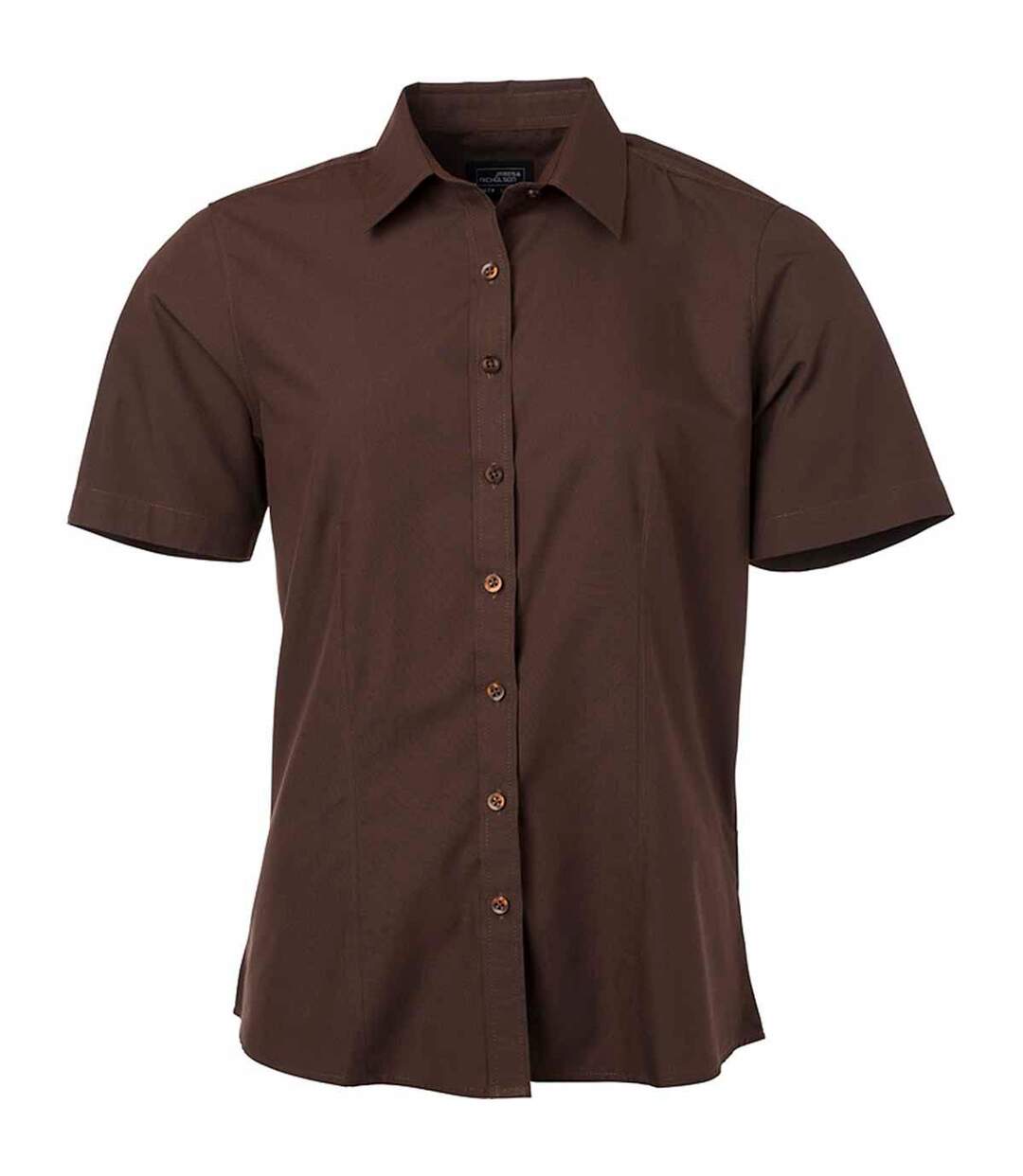 chemise popeline manches courtes - JN679 - femme - marron-1