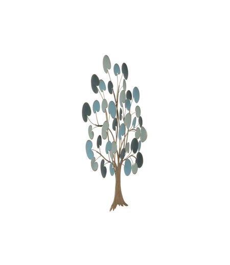 Décoration Murale en Métal Pommier 90cm Bleu