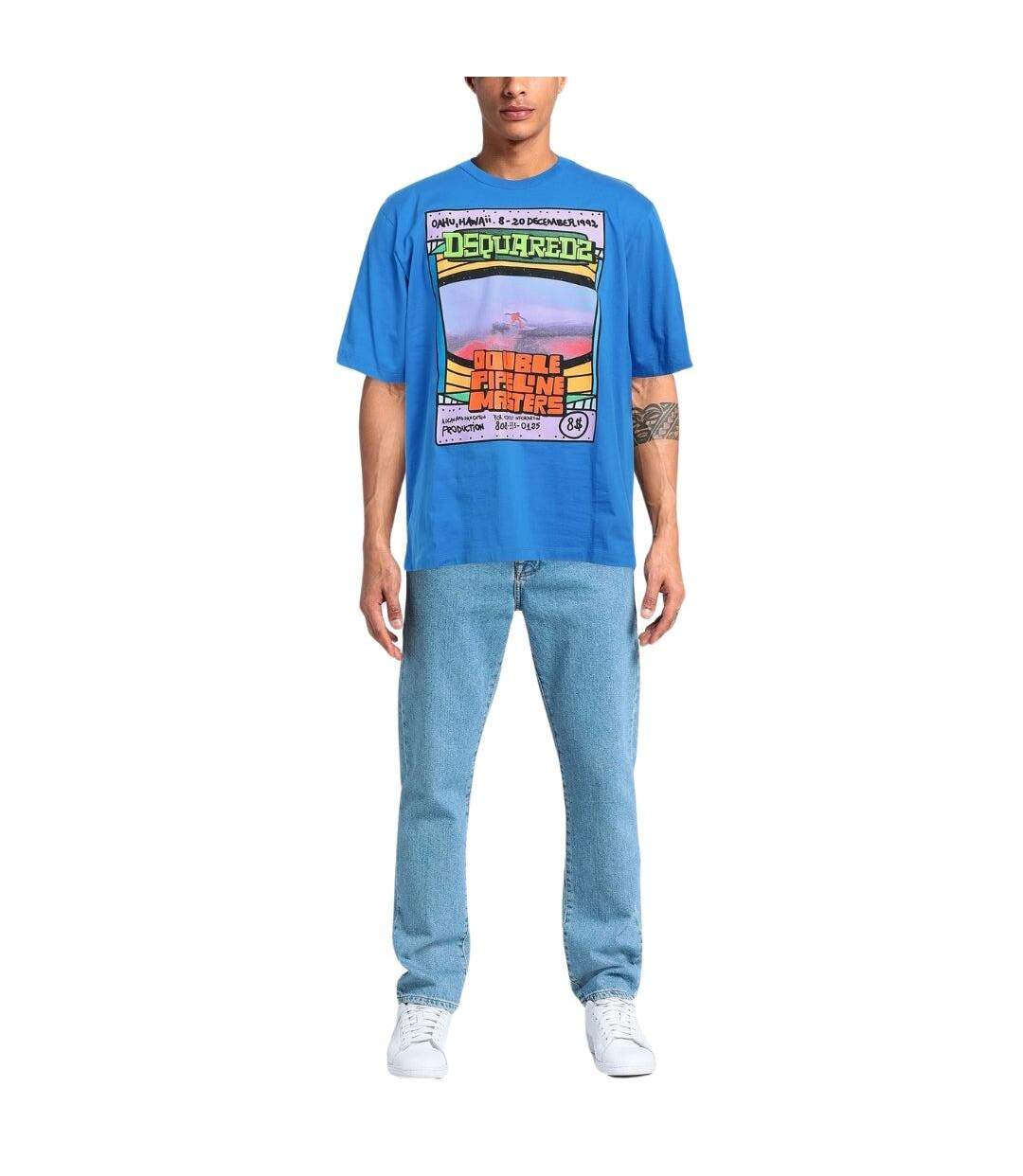 T-shirt Homme Bleu Cavalli Class-3