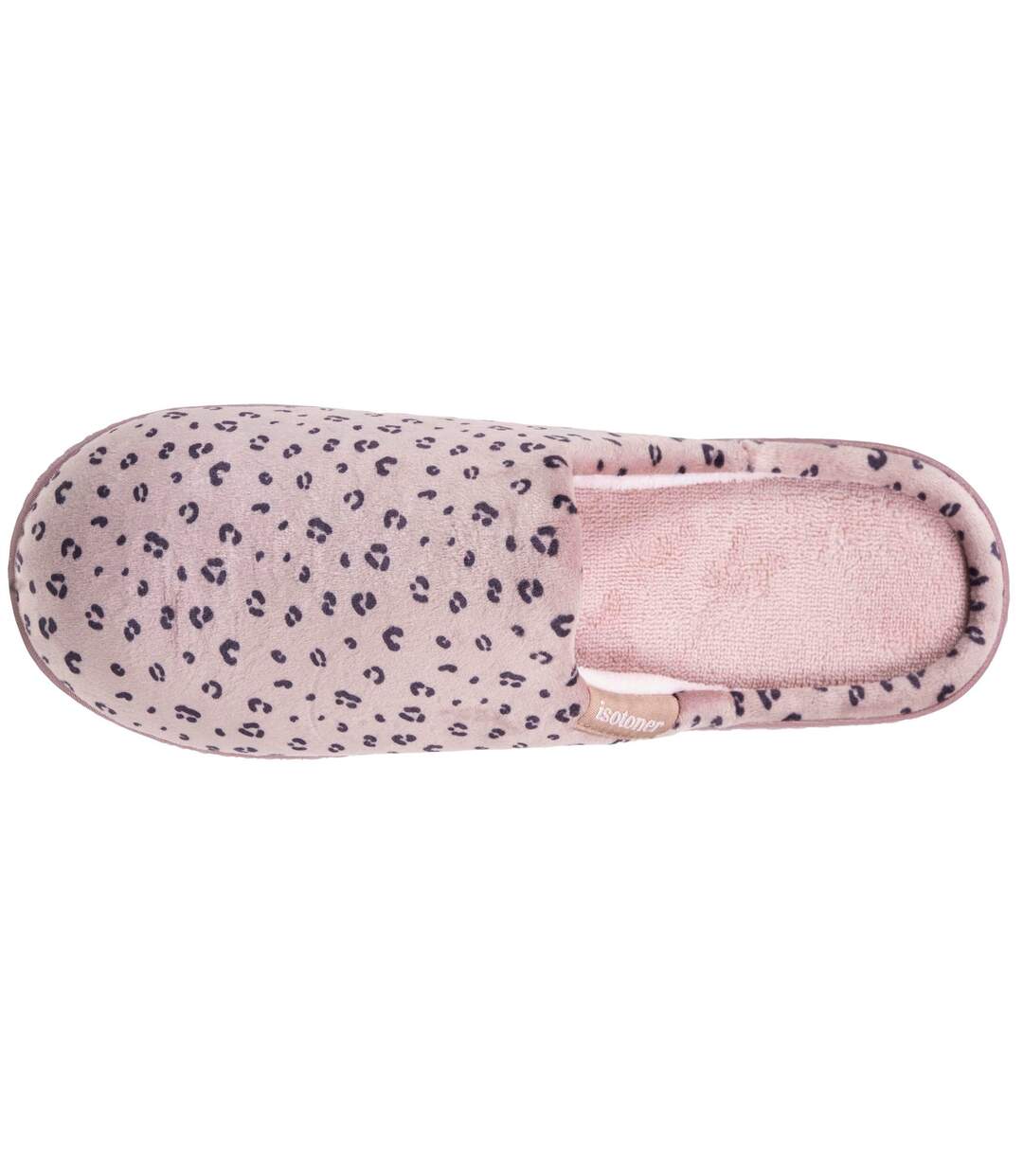 Isotoner Chaussons Mules femme microvelours semelle ergonomique soutien voûte plantaire-3