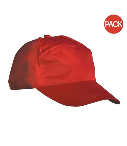 Lot de 2  casquettes unies adulte rouge Result