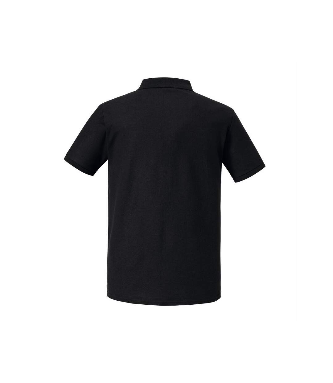 Mens Authentic Pique Polo Shirt Black Russell-2