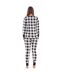 Pyjama Long Thermique À Carreaux Buffalo Womens/ladies Noir Blanc Keanu-2
