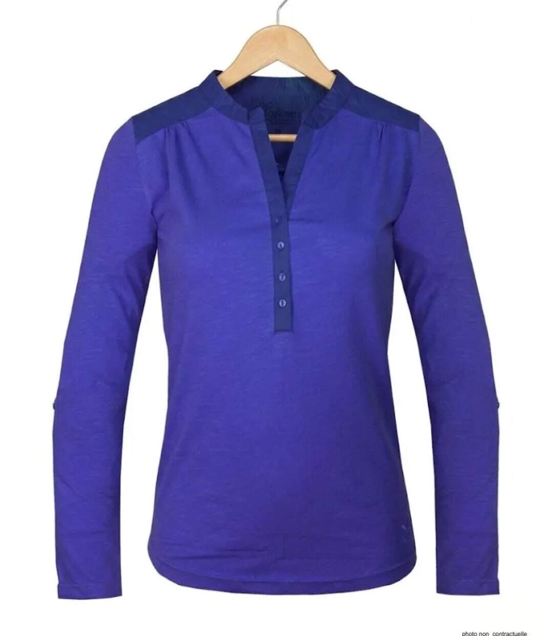 Tee-shirt MAYFLOWER DIMAGO5 manches longues : le chic du bleu bi-matière-2