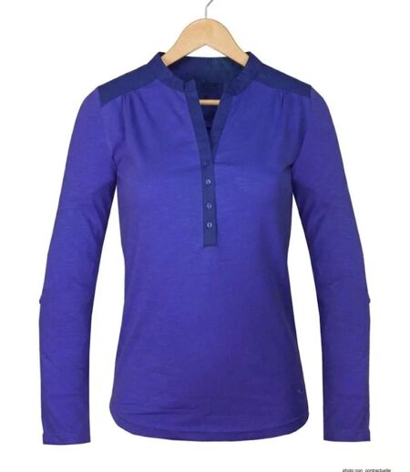 Tee-shirt MAYFLOWER DIMAGO5 manches longues : le chic du bleu bi-matière