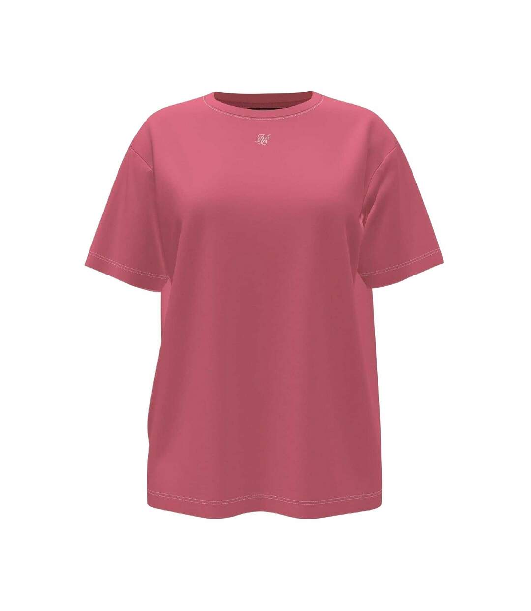 Womens/ladies Solid Oversized T-shirt Pink SikSilk-1