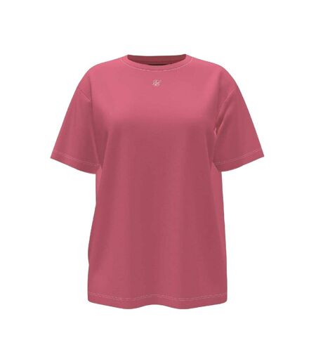 Womens/ladies Solid Oversized T-shirt Pink SikSilk