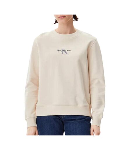 Sweat écru femme calvin klein gradient monologo - l