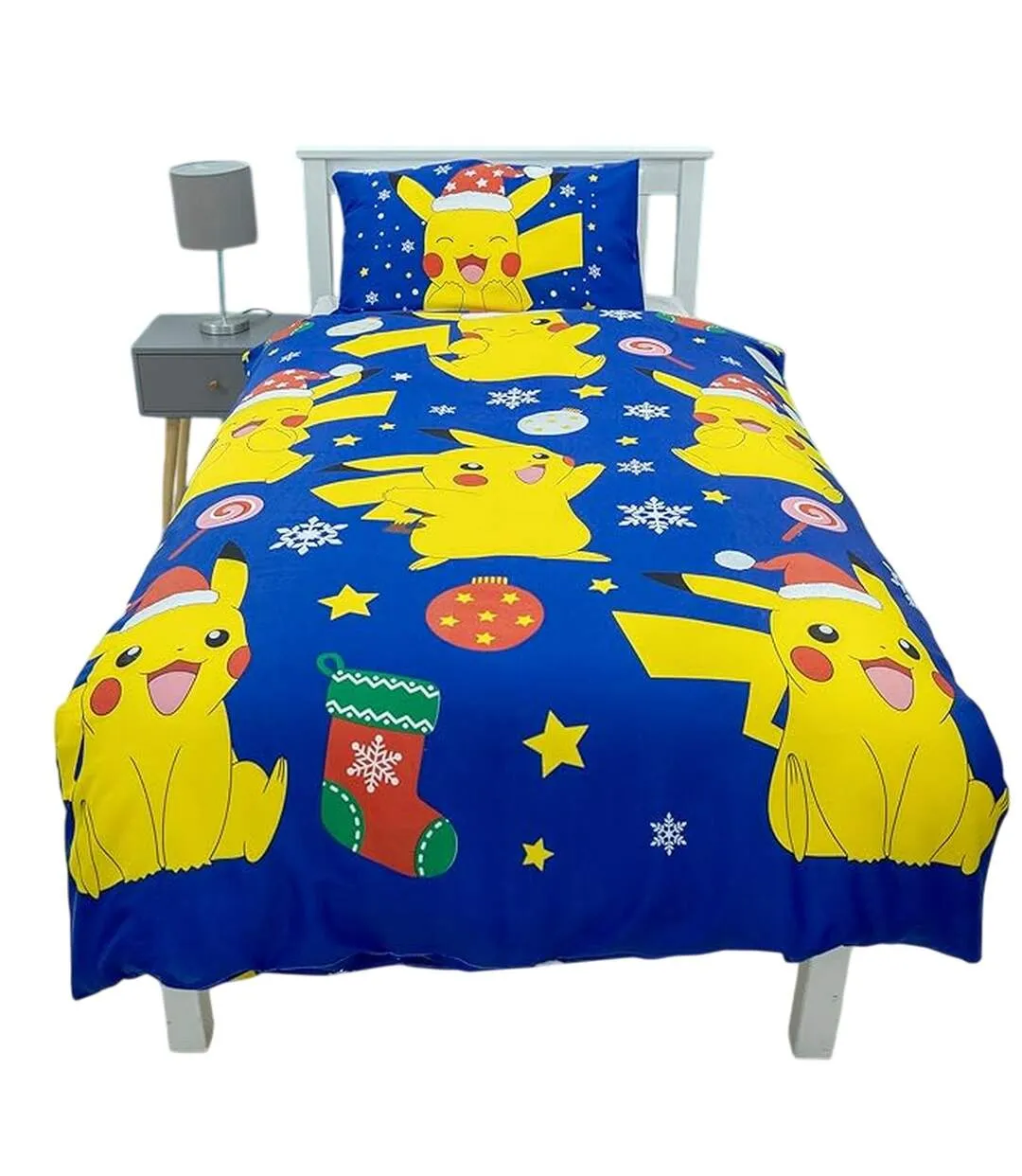 Parure De Lit Motif/style Noël Bleu Jaune Pokemon-3
