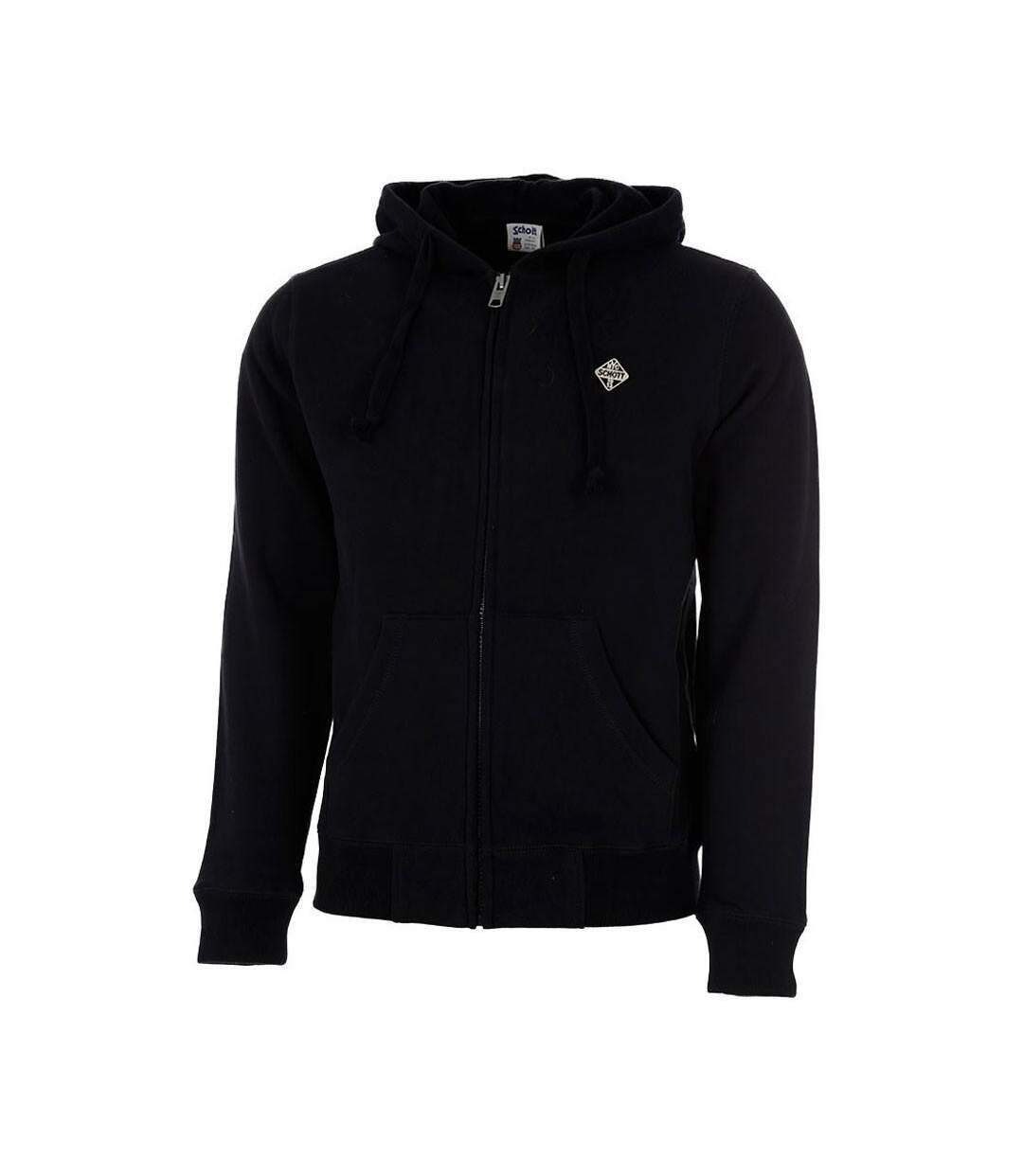 Sweat zippé noir homme schott badge - m-1