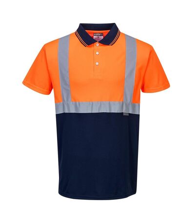 Portwest Mens Contrast Hi-Vis Polo Shirt (Orange/Navy) - UTPW634