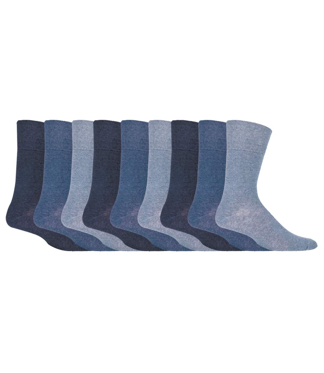 Gentle Grip - 9 Paires Homme Chaussettes Coton Diabétique