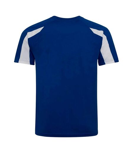 AWDis Cool Mens Contrast Moisture Wicking T-Shirt (Royal Blue/Arctic White)