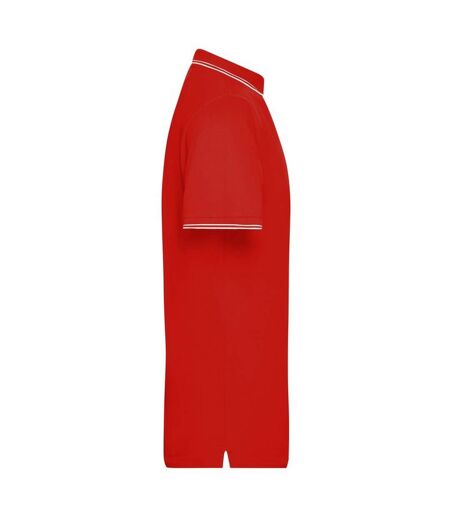 Polo Homme Rouge Blanc James And Nicholson