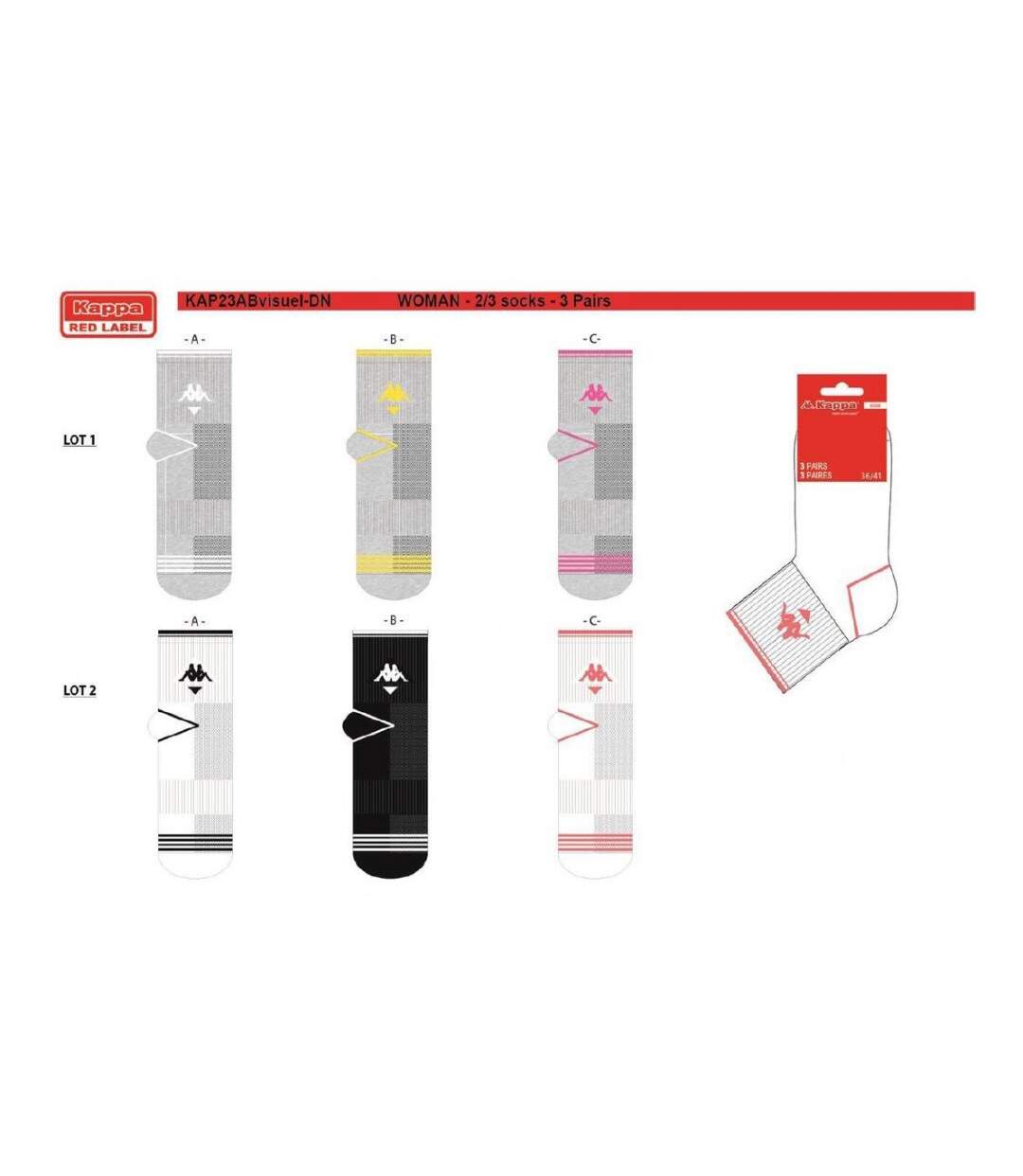 Chaussettes Femme QUARTER KAPPA - Pack de 6-4