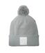 Bonnet Motif/style Pompon Cendre Blanc Beechfield-3