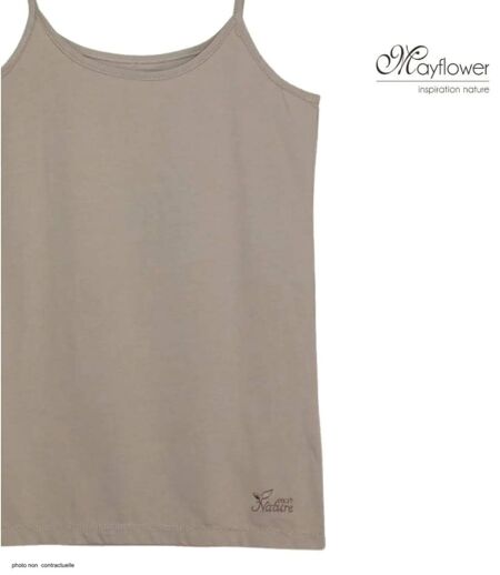 Top en coton MAYFLOWER BEIGE-MF beige : la douceur d'une matière naturelle pour un look d'été épuré
