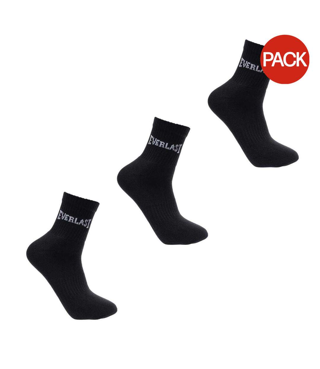 Lot De 3  Chaussettes Homme Noir Everlast-1