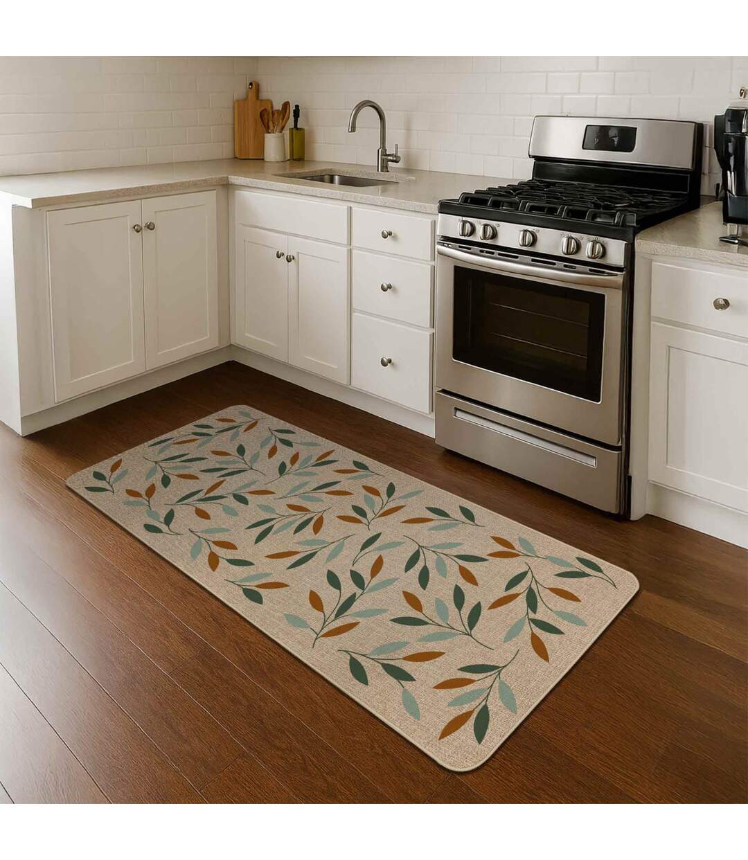 Tapis Tissé Imprimé Lucene 45x120cm Naturel-2