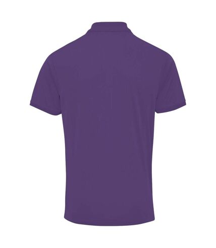 Premier Mens Coolchecker Pique Short Sleeve Polo T-Shirt (Purple) - UTRW4401