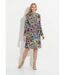 Robe fleurie ceinturée col montant chaude-1