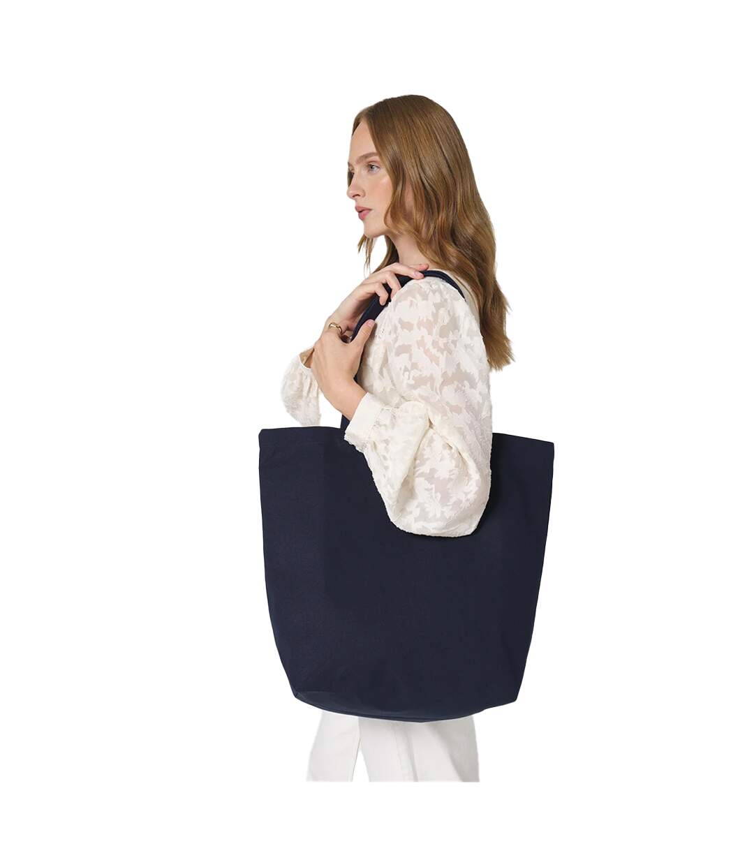 Canvas Heavyweight Tote Bag One Size French Navy Westford Mill-3
