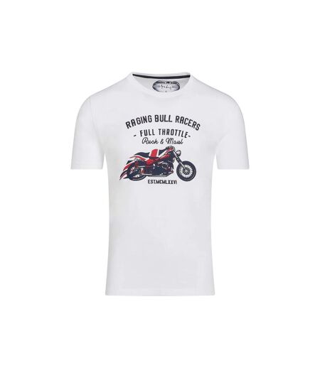 Mens racers ruck & maul t-shirt white Raging Bull
