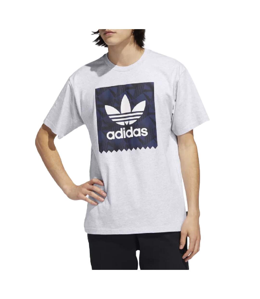 T-shirt Gris chiné Homme Adidas BB PRINT TEE 1
