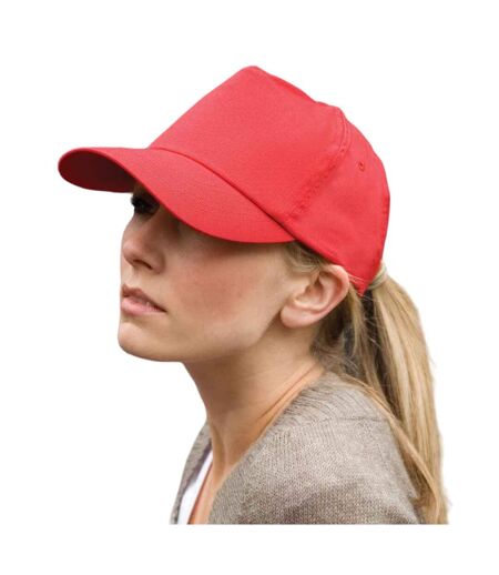 Unisex adult cotton baseball cap red Result Headwear