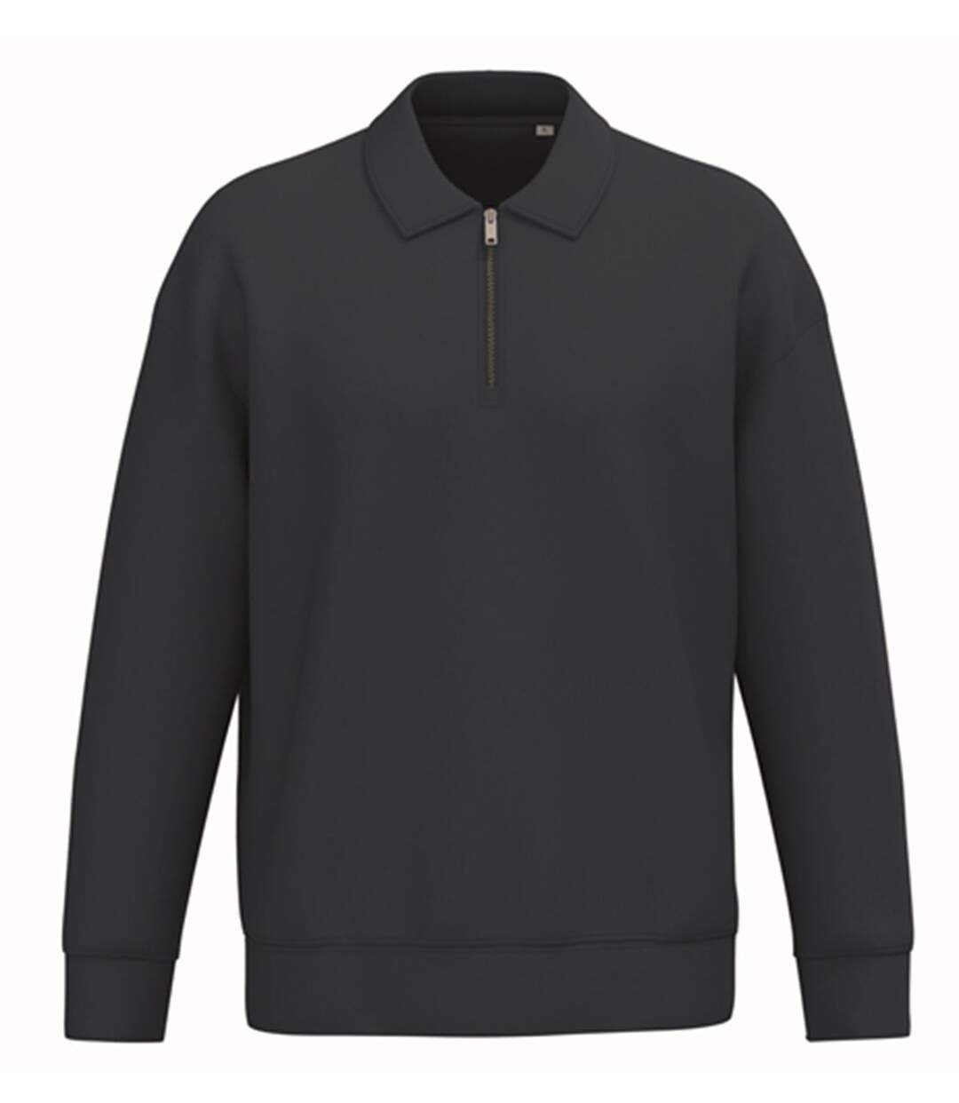Sweat col polo quart zip - Unisexe - PAT432 - bleu marine-1