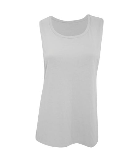 Bella Ladies/Womens Flowy Scoop Muscle Tee / Sleeveless Vest Top (White) - UTBC2588