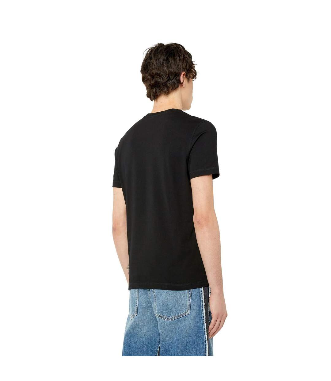 T-shirt Motif/style Logo Triangulaire Homme Noir Diesel-3