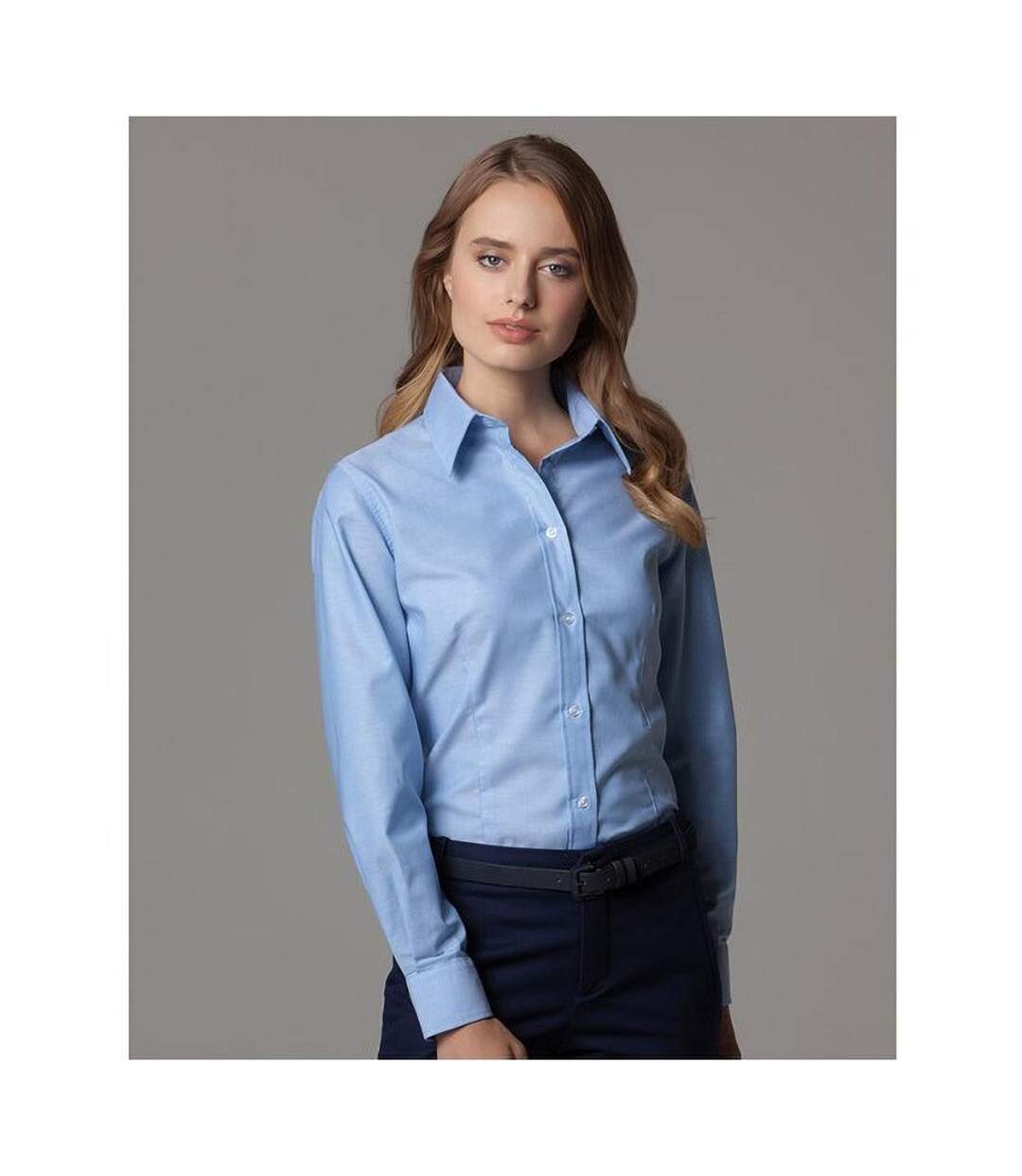 Collection Chemisier À Manches Longues Femme Bleu Clair Russell-4