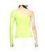 T-shirt asymétrique à manches longues Vert Fluo Femme Nike - L