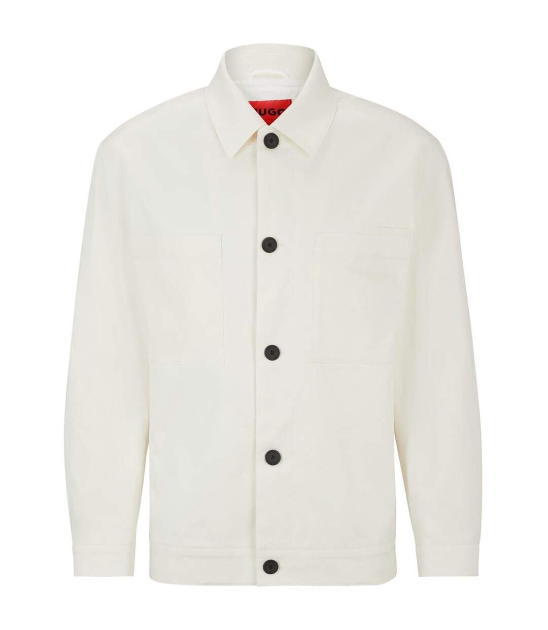 Mens Juliano242 Plain Long-sleeved Shirt Jacket White Hugo-2