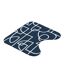 Tapis Contour WC Microfibre Labyrinthe 45x45cm Bleu-4