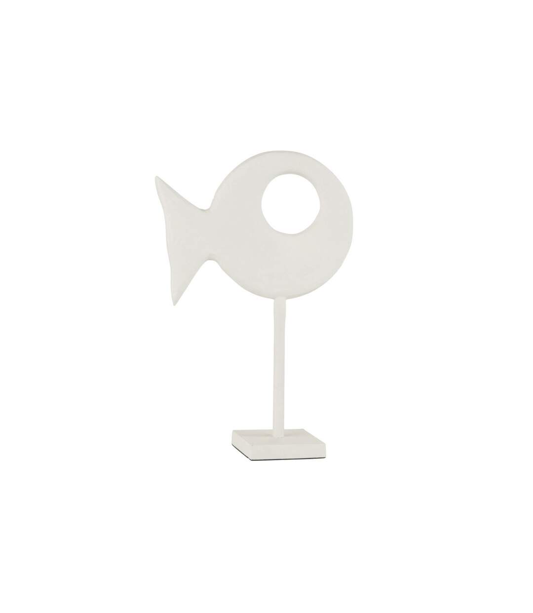 Statuette sur Pied Figurine Poisson 39cm Blanc-1