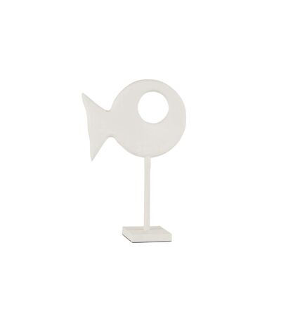 Statuette sur Pied Figurine Poisson 39cm Blanc