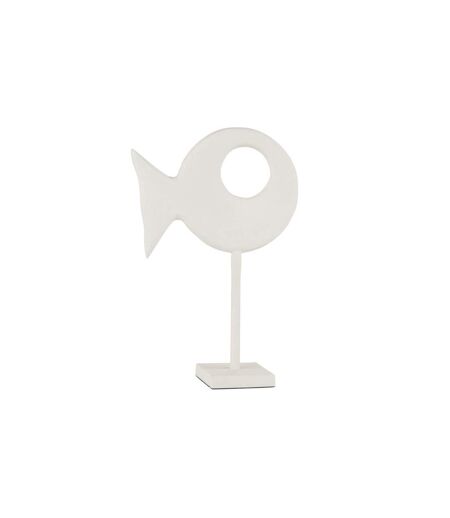 Statuette sur Pied Figurine Poisson 39cm Blanc