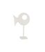 Statuette sur Pied Figurine Poisson 39cm Blanc-1