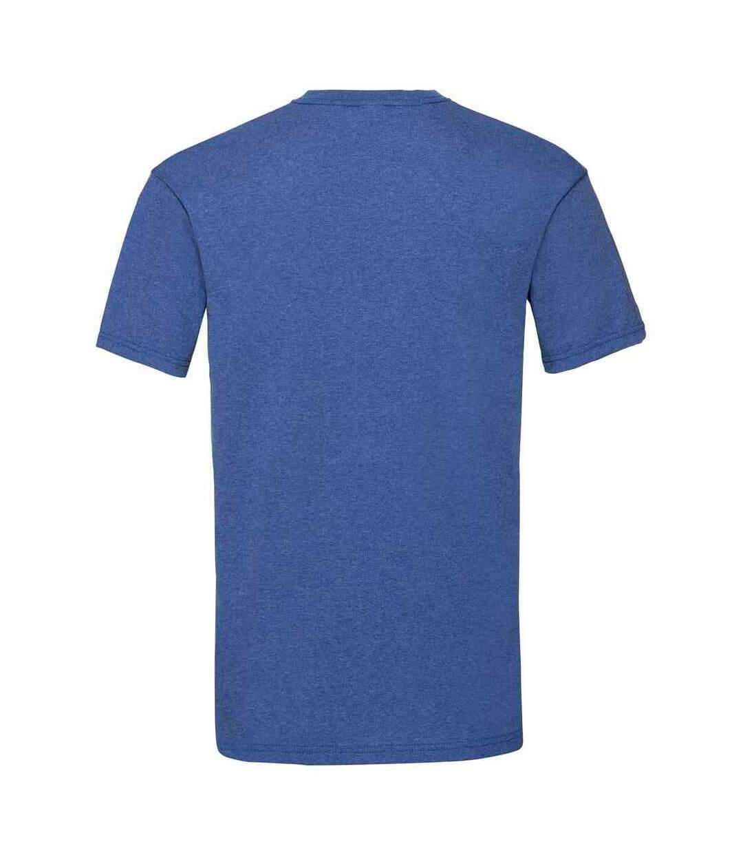 T-shirt valueweight homme bleu roi chiné rétro Fruit of the Loom