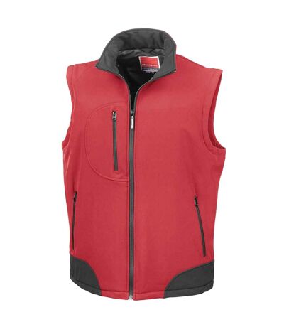 Mens softshell body warmer red/black Result