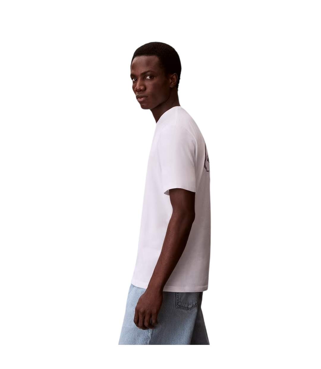 Mens Mono Back Print Regular T-shirt Bright White Calvin Klein-4