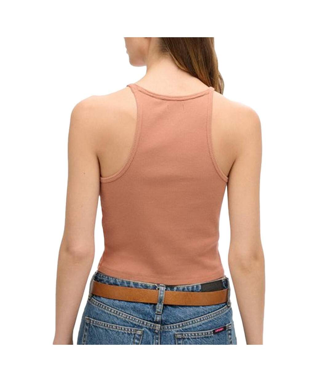 Débardeur marron femme superdry essential logo racer - l/xl-2